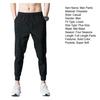 Men Pants Solid Color Drawstring Mid Waist Pockets Loose Streetwear Straight Working Trousers for Daily Wear