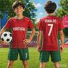 2026 WoUnisexWomen's  Portugal Fan Edition – Special Summer Parent-Child Matching Set: Ronaldo Soccer Jersey & Shorts