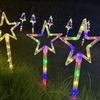 4pcs/set Solar Christmas Tree Ground Decorative Light Outdoor Garden Lawn LED Lamp Waterproof Pathway Stake Lights Holiday Decor