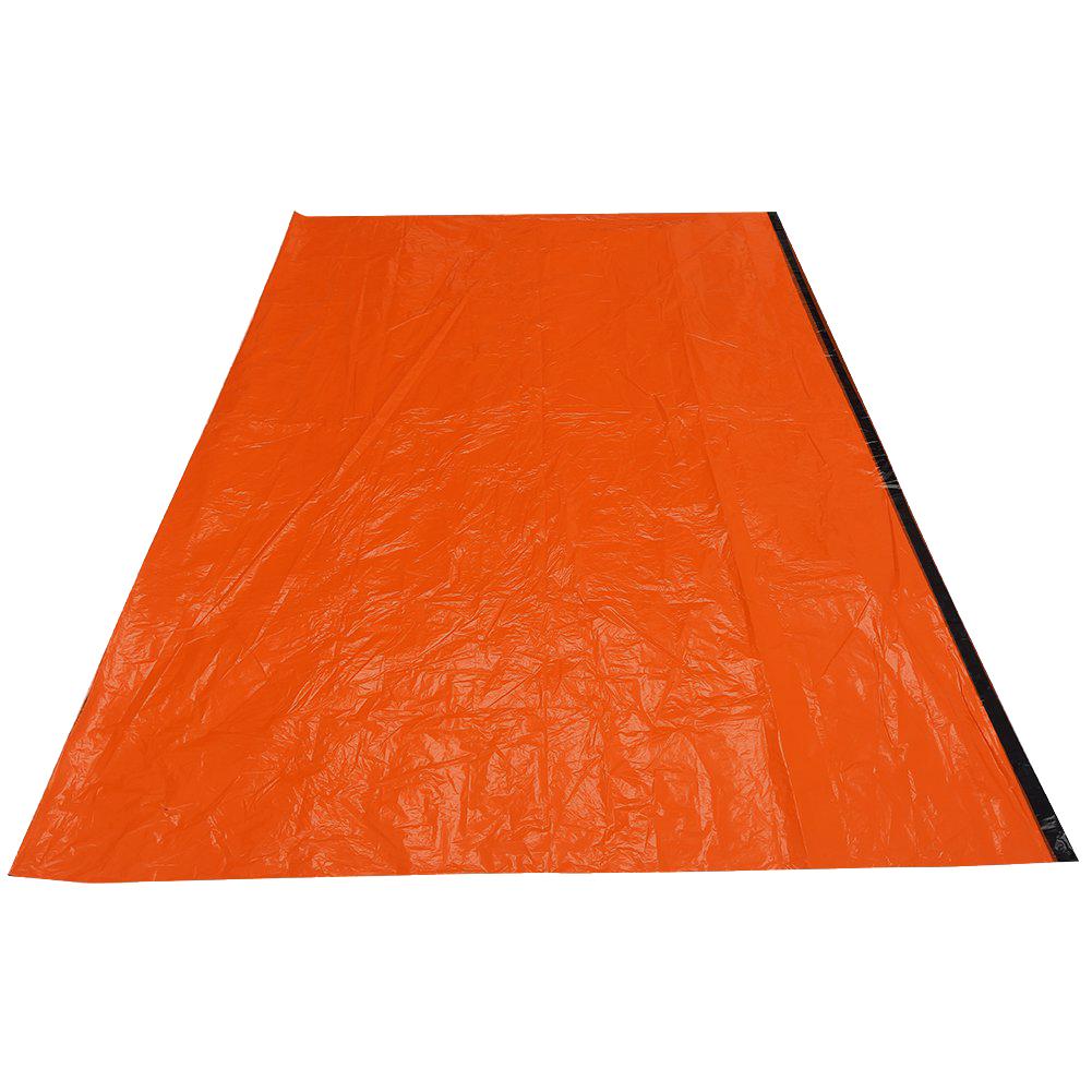 Tente d'urgence portable en PE pour camping en extérieur Sac de couchage Garde au chaud Résistant aux déchirures OrangeTente orange