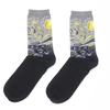 1 Pair Autumn Winter Retro Men Socks Couple Socks New Art Van Gogh Mural World Famous Oil Painting Series Funny Socks