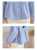 2025 Women's Pure Cotton Striped Long Sleeve Round Neck Shirt – Comfortable, Breathable, Versatile Casual Classic