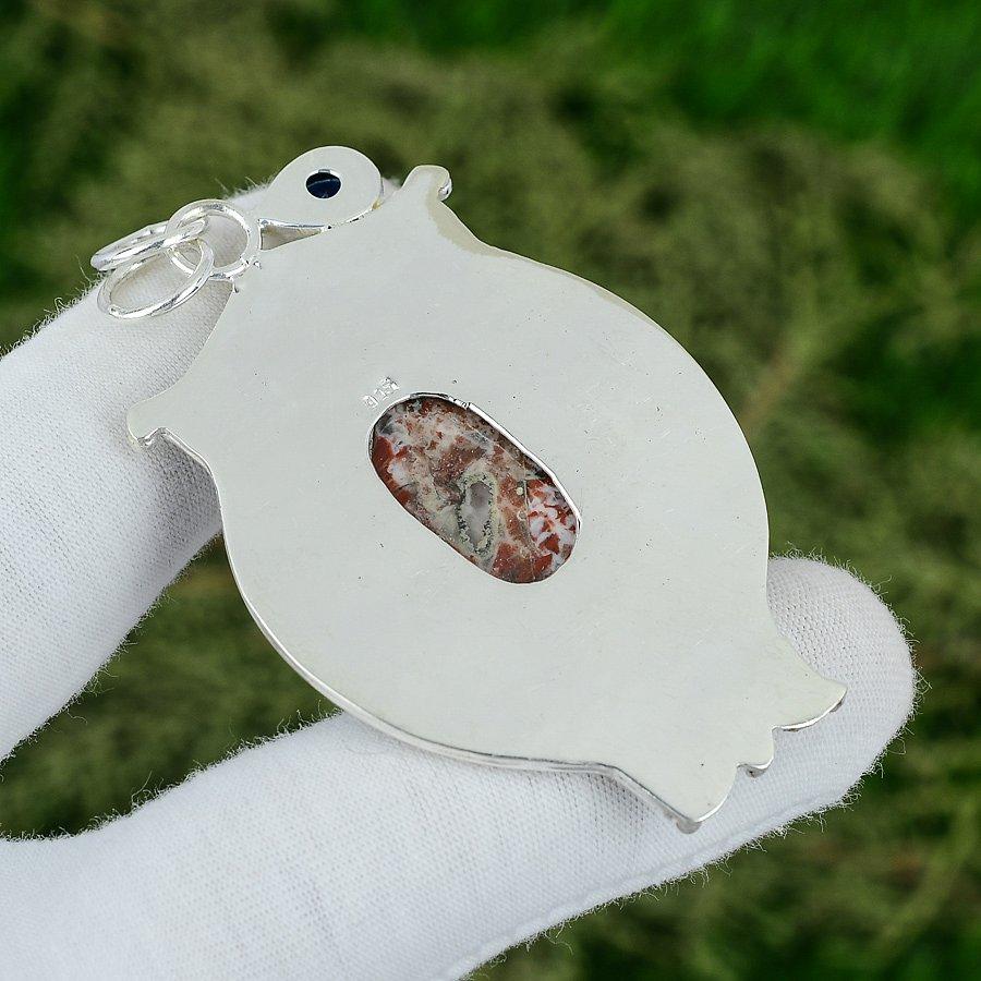 Rainbow Jasper Stone Tanzanite Quartz Birthday Pendant Jewelry Sterling Silver