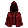 Medieval Short Satins Cape With Hood Role Play Accessory Anime Costume Wrap For Cosplay And Outdoor Sun Protections