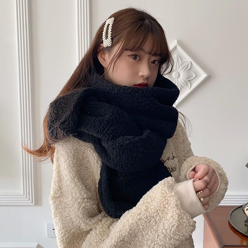 Autumn and Winter New Release Versatile Square Scarf for Students and Outdoor Travel Warm Plush Necklaces