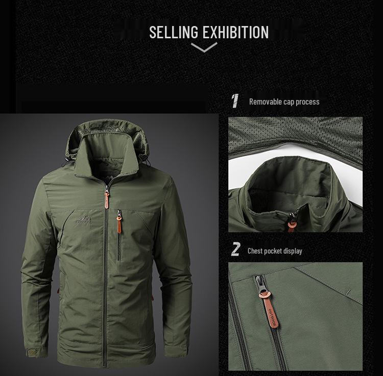 Chaqueta Cortavientos de Montañismo de Invierno para Hombre - Fina y Transpirable Ropa Deportiva para Exterior