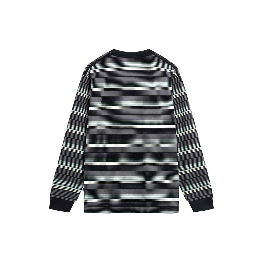 Li-Ning Striped Crew Neck Long Sleeve Sports T-Shirt Unisex Tops Black AHST719-4