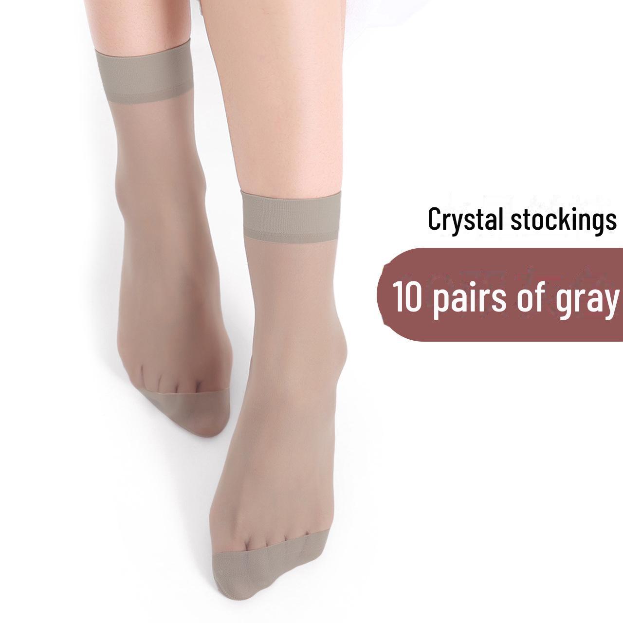 

Женские летние носки Bonas Anti-Snag Crystal Short - износостойкие, с нескользящей подошвой, телесного цвета crystal socks, 10 pairs серый