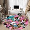 1pc Leopard Nurse Print Chair Carpet for Office, Round Polyester Mat, Indoor Decor for Office, Easycare Fabric, Washable Non-slip Area Carpet