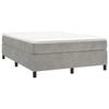 3144675 vidaXL Lit à sommier tapissier et matelas Gris clair 140x190cm Velours