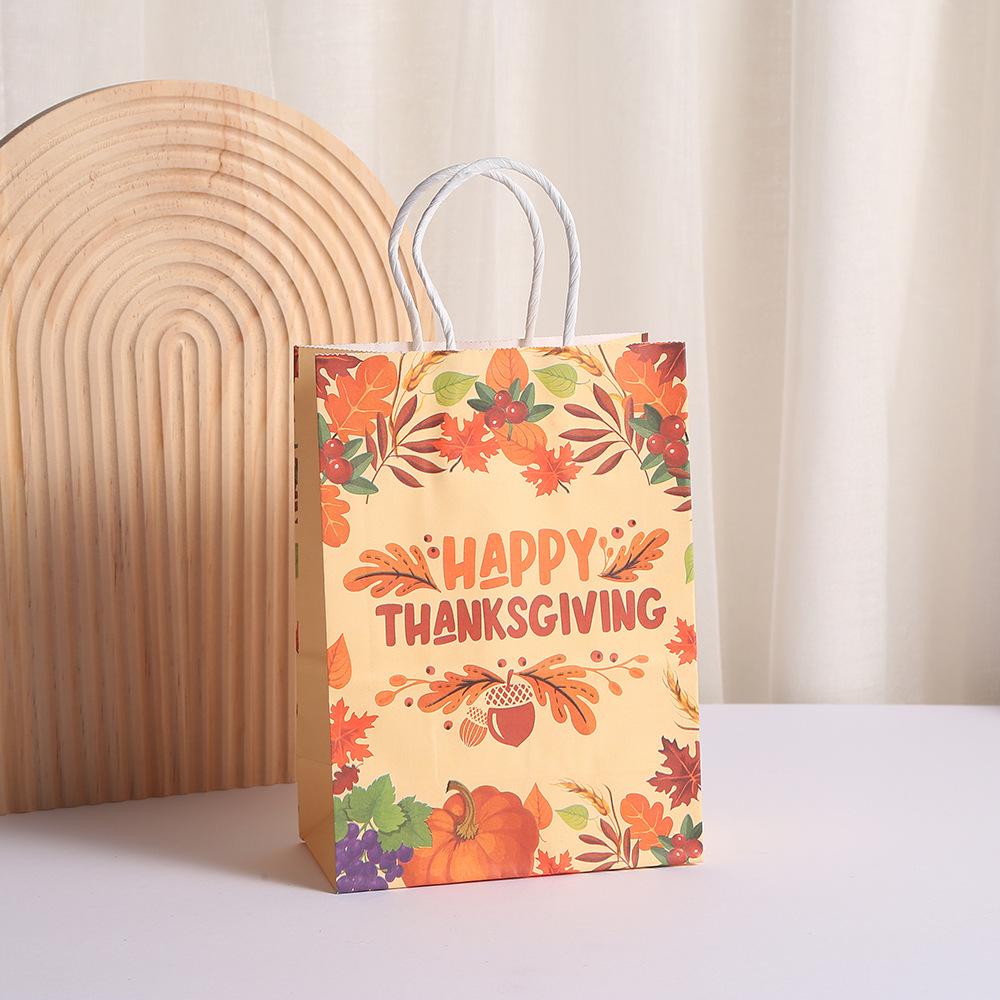 Thanksgiving Kraft Paper Goodie Bag - Party Tote & Packaging Bag