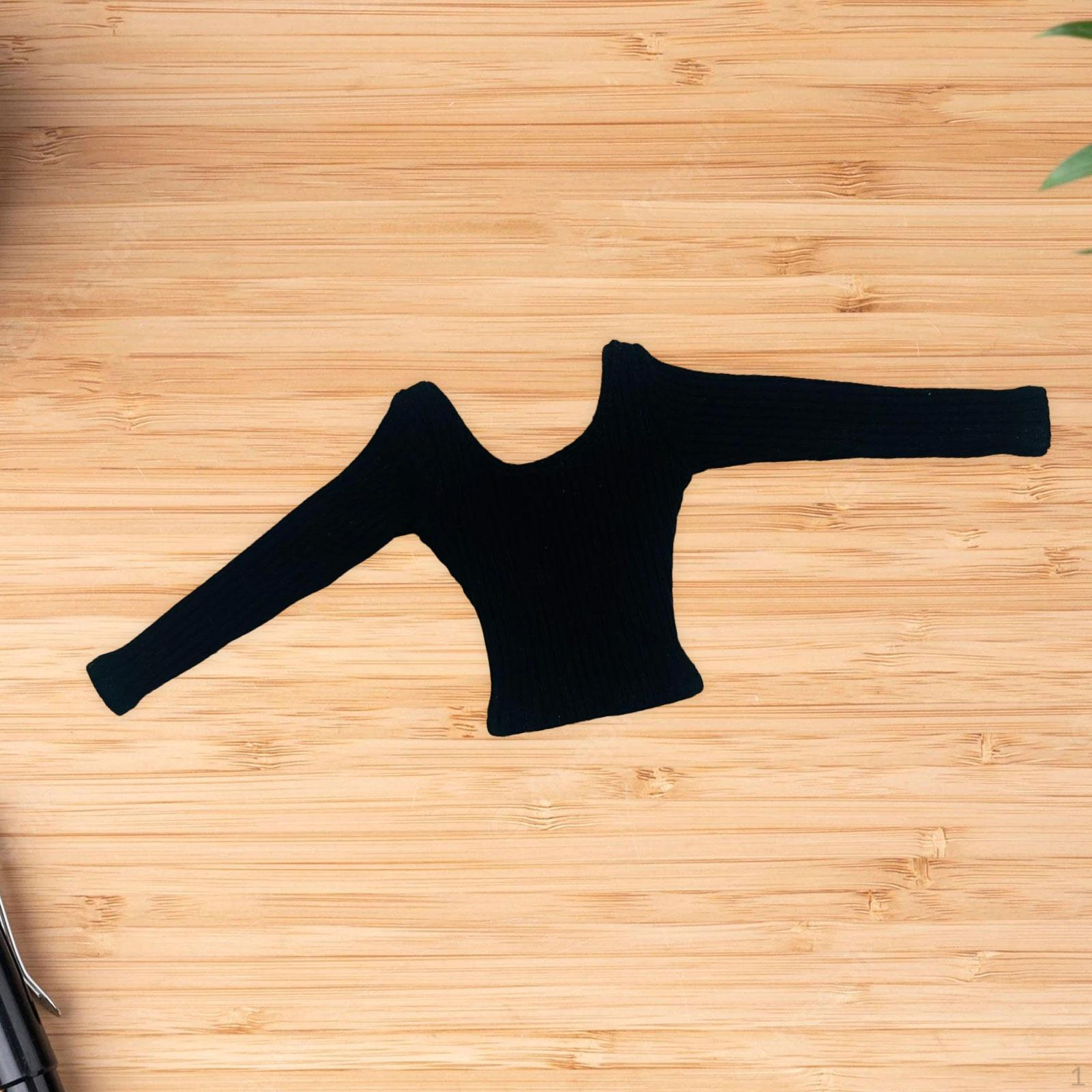 

1/6 Langarm -knithirt Базовая повседневная мини-платье для 12-дюймовых женских фигурок, аксессуар чёрный