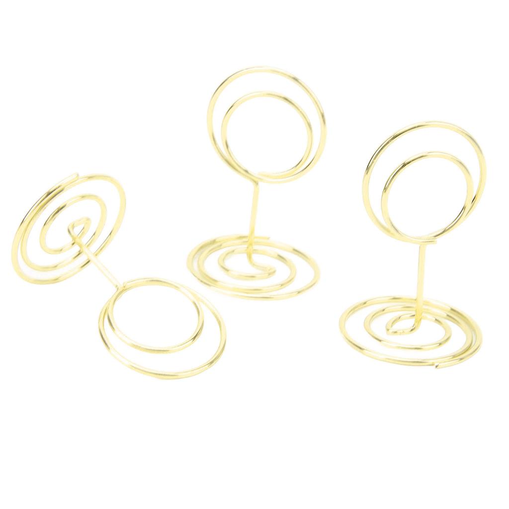 20Pcs Table Number Stands Round Shaped Stable Electroplated Metal Widely Used Place Card Holder for Wedding Party