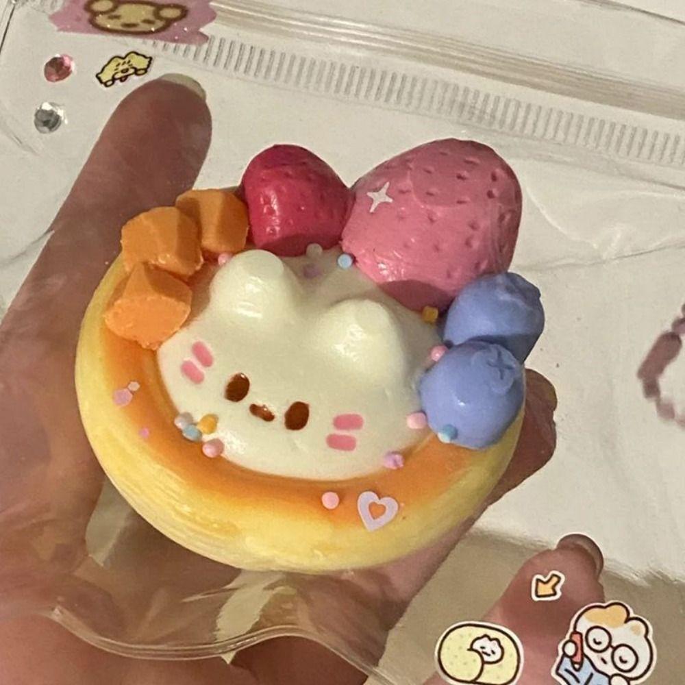 Cartoon Sensory Fidget Ball Fingertip Slow Rebound Toy Kids Adults Egg Tart Squishy For Students