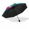 1pc Outdoor Umbrella with Flamingo, Frog, Brown Bear, Cony, and Duck Print - Automatic Opening/Closing Umbrella with Portable Tri-Fold Design, 8-
