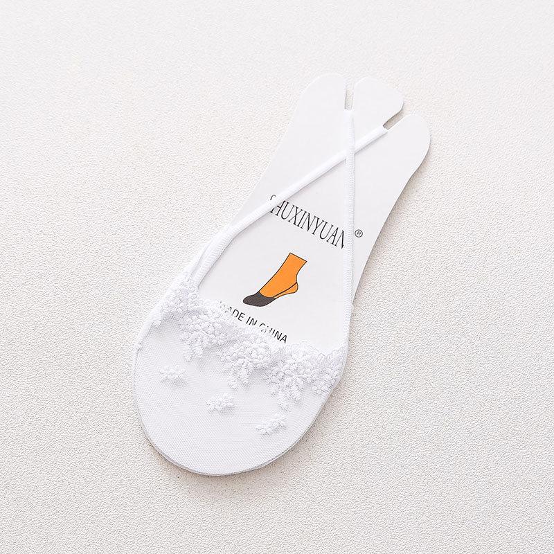 

4 Pairs Lace Suspender Boat Socks Non Slip No Show Invisible Slingback Socks Sweat Absorbent Half Palm Toe Cover for High Heels 4 pairs(8pieces) білий