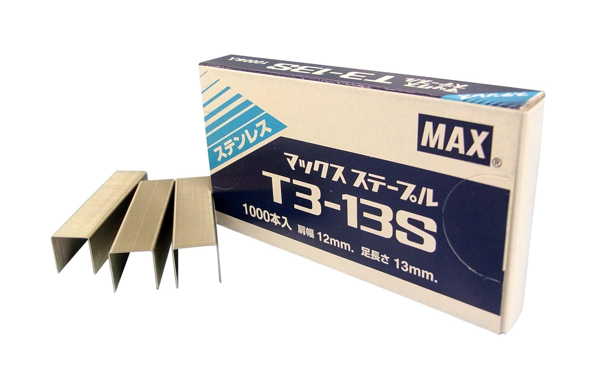 

Max Staple Stainless Steel 1000 pieces T3-13S
