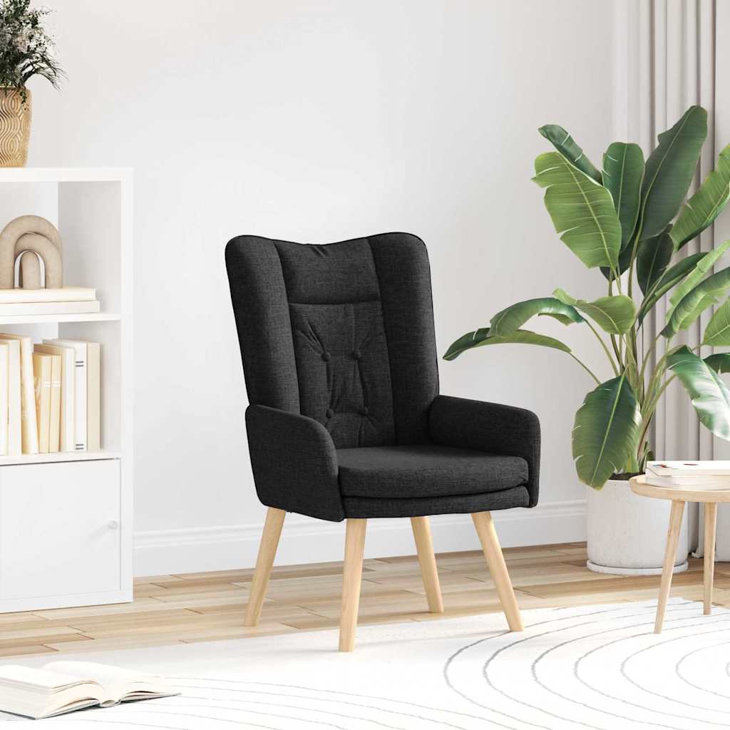Armchair Black 63 X 67 X 94 Cm Fabric and Plywood