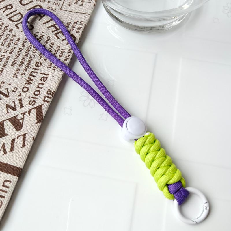 Colorblock Knotted Phone Lanyard: Creative Short Woven, Detachable, Anti-Lost Keychain Strap for Phone Cases