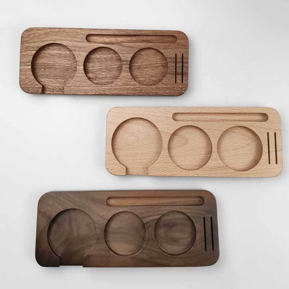 51/58mm Tamping Station Holder Wooden Espresso Tamper Mat Stand Coffee Tamping Station Home