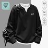 JEANSWEST LIFE Men's Waffle Knit Faux-Layered Long Sleeve T-Shirt
