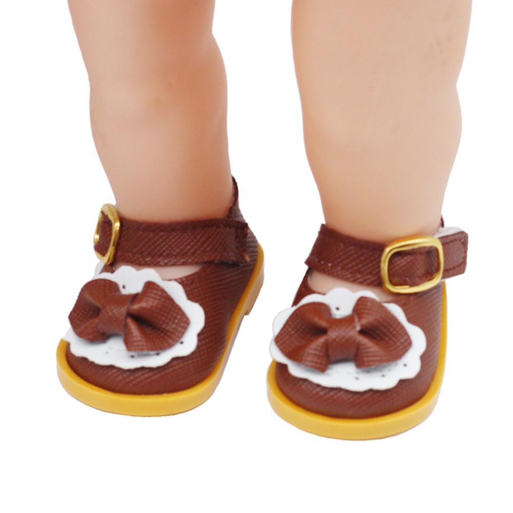 Mini Clothes Doll Accessories Girl's Wears Doll Shoes Bow Leather 14 Inches Doll Casual Shoes