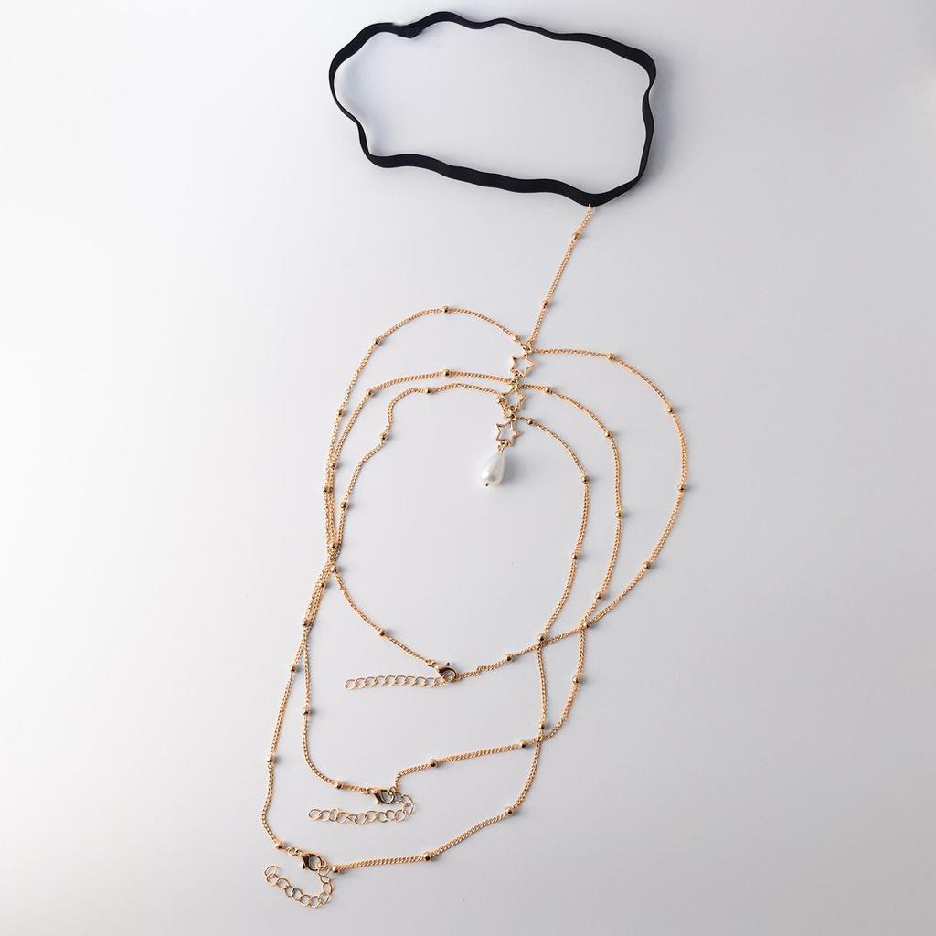 European & American Cross-Border Fashion: Five-Pointed Star Tassel Anklet – Cold Style Multi-Layer Beach Leg Ring