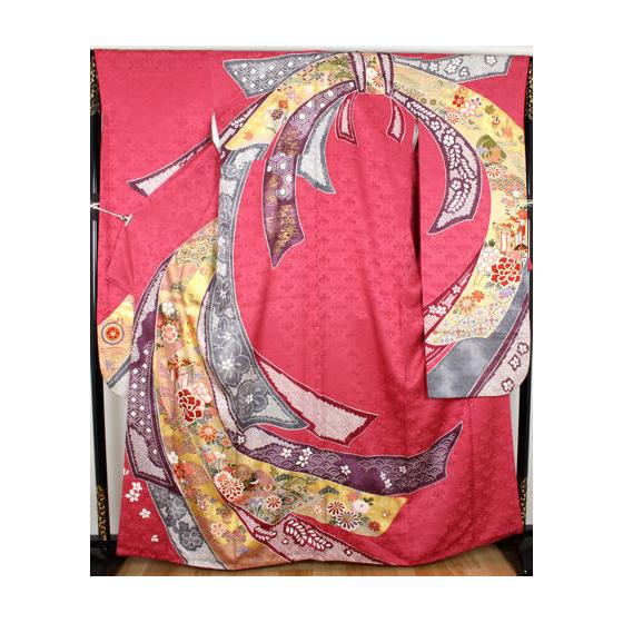 

[] Genuine long-sleeved kimonoPure silkNoshi bundle crest ki21900 [Good condition] Bulk purchase Limited stock Gift Cheap Bulk