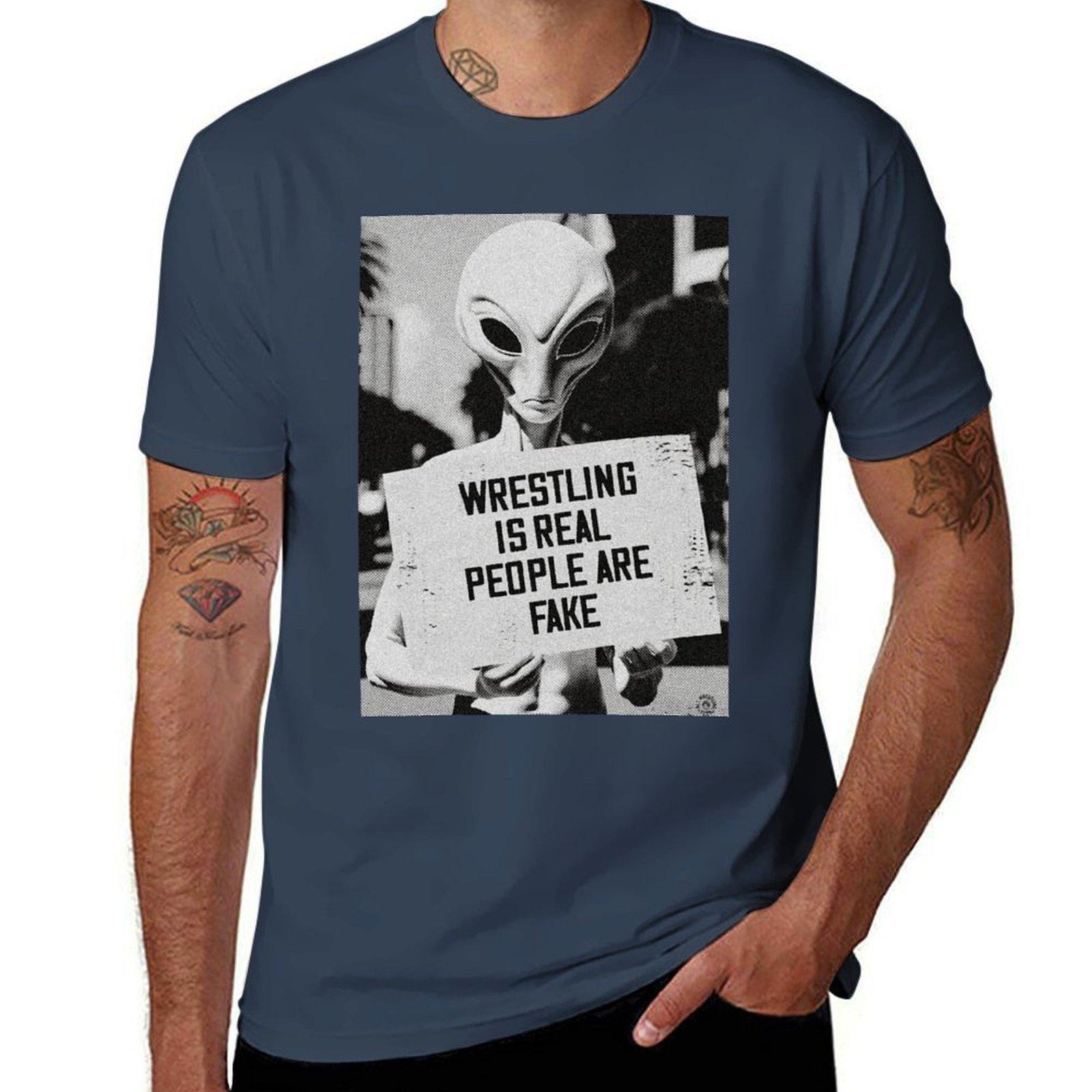 Борьба - это Реальность Люди - это Подделка Футболка футболка мужчина роскошная хлопковая футболка упаковка Футболка S