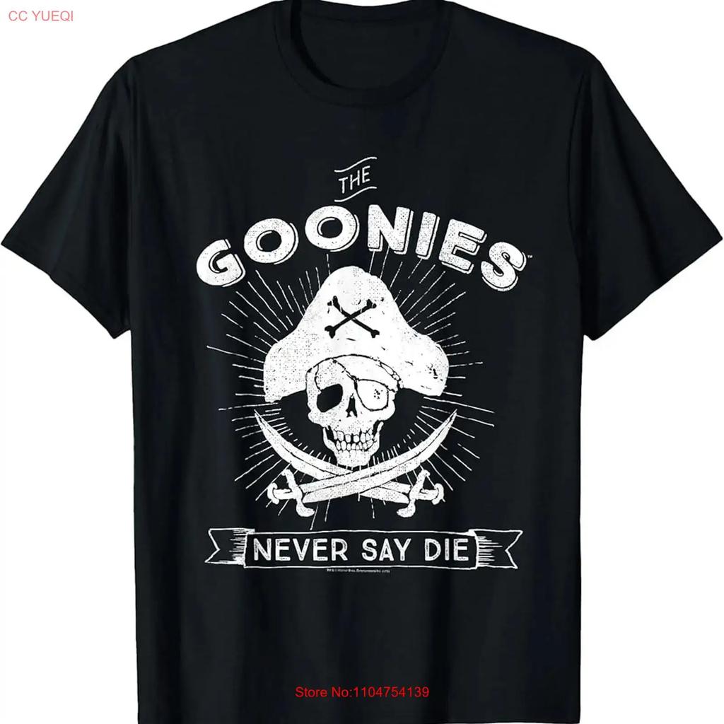 The Goonies Never Say Die T Shirt Vintage Washed Top For Everyday Wear Stretched Stylish Streetwear Soft Breathable