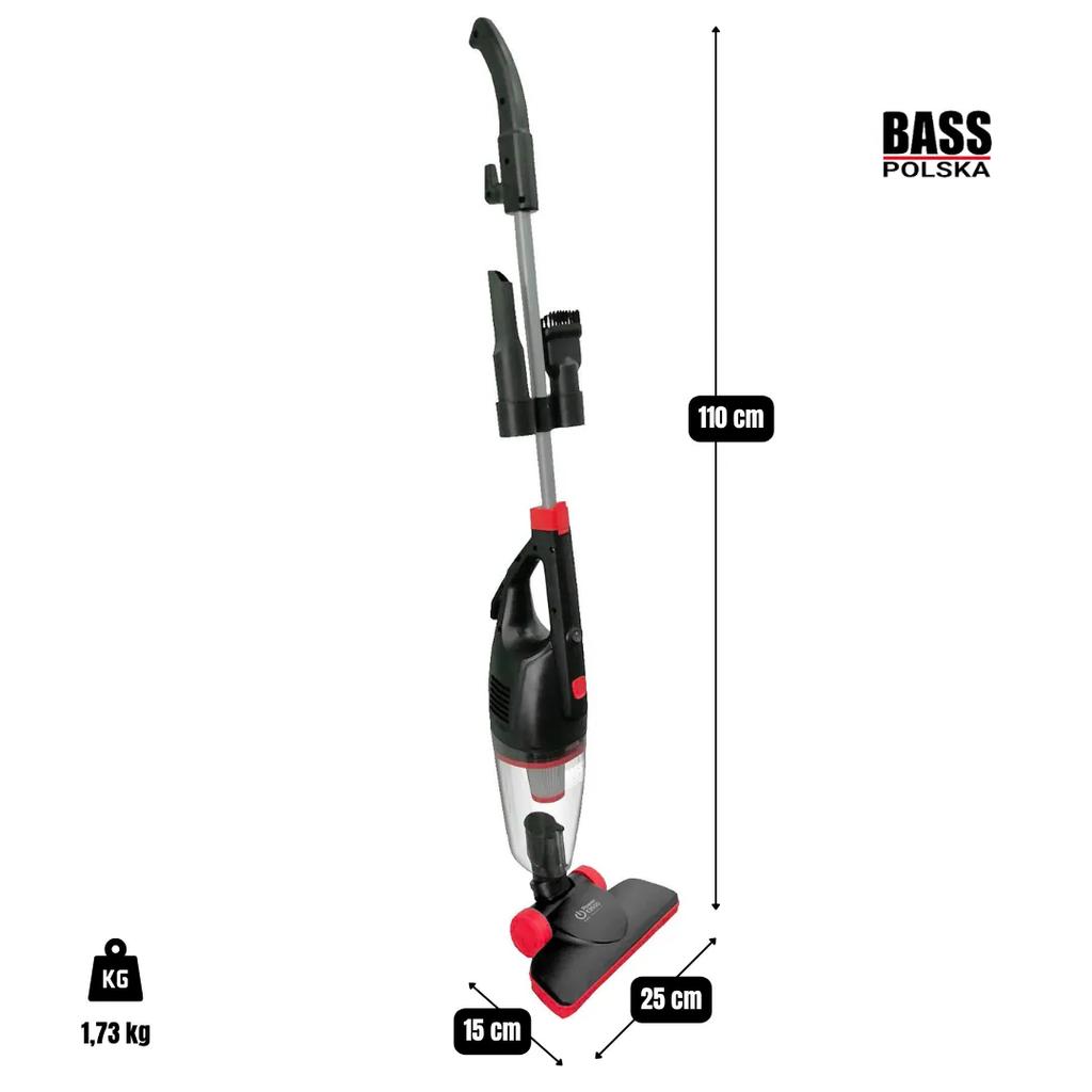 Bagless Stick Vacuum Cleaner with LED Light Bass Polska
