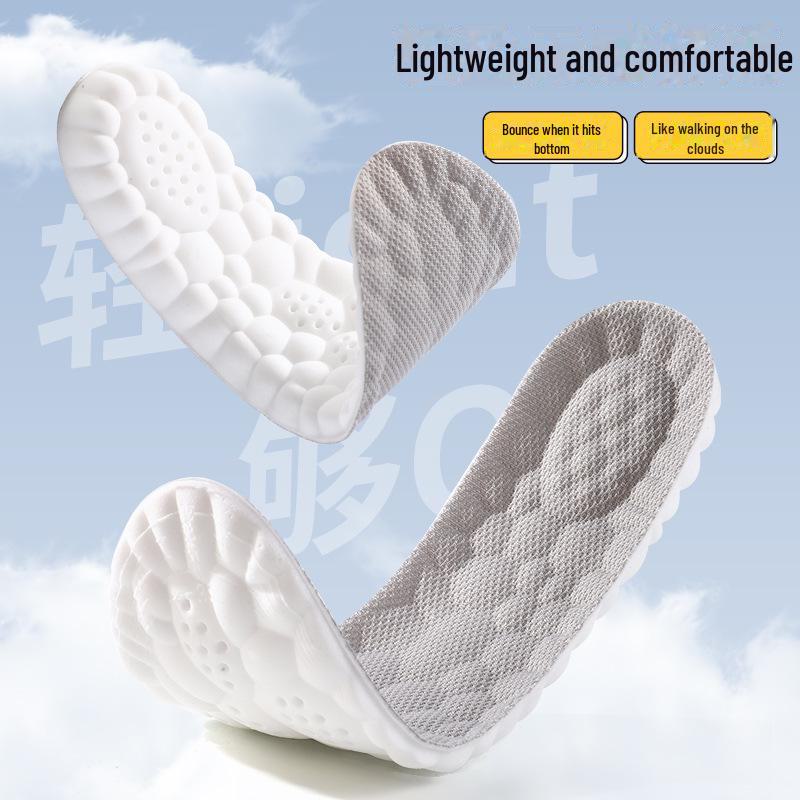 3D Cloud stélka: Antibakteriální, Prodyšné, Absorbující pot, Vysoce elastické boty tlumící nárazy pro badminton a běžné nošení.