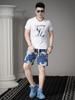 European High-End Printed Rhinestone Short-Sleeve T-Shirt Trendy Brand Top 2025 New Summer Men's Slim-Fit Half-Sleeve Tee