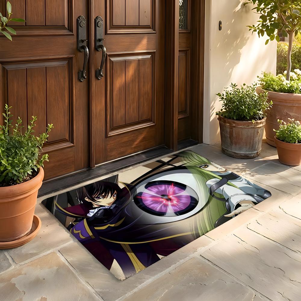 Floor Mat Soft Flannel Rug Non-Slip Absorbent Mat for Bathroom Bedroom Home Decor L-Lelouch of the Rebellion Anime