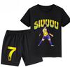 Summer Ronaldo Printed Children's Set Short-sleeved Shorts Suit Sports Kid T-shirt 2-piece Set Street Fashion Boys Baby Clothing