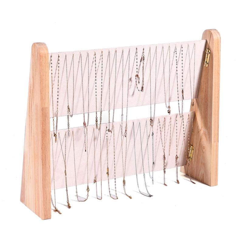Practical Sturdy Solid Wood Necklace Bracelet Holder Vertical Jewelry Storage Rack for Artistics Craft Supplies