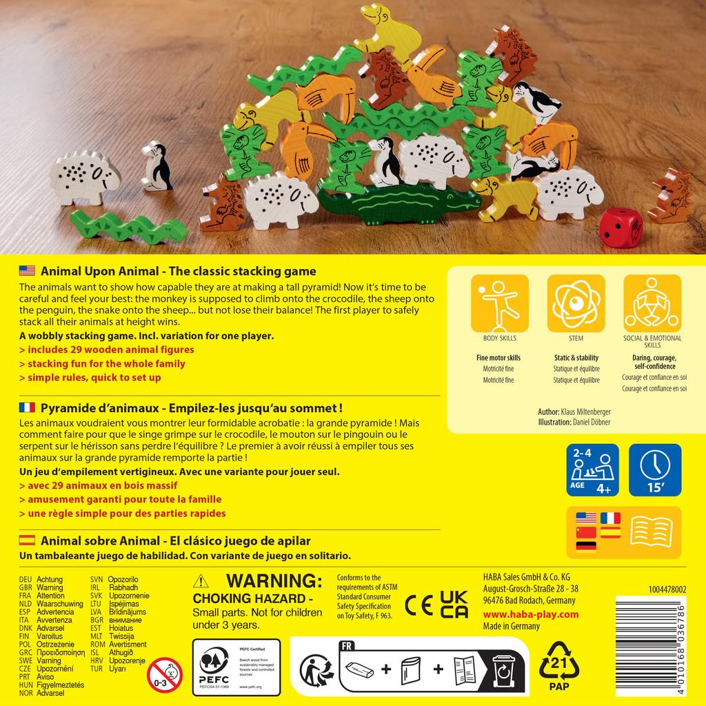 HABA GAME Crocodile Animal Stacking 3678 Ride? [Official Import]