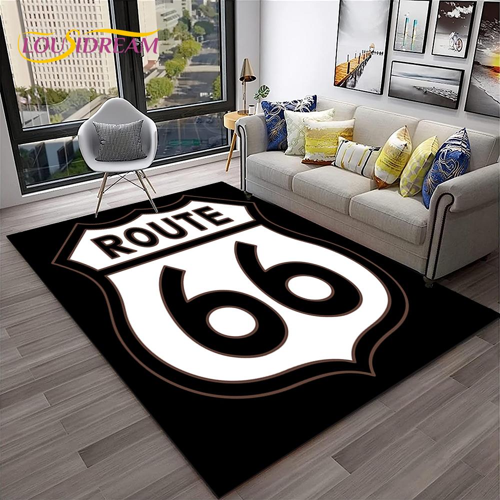 Mother Road,Historic Route 66,mãe Estrada Carpet Rug for Home Living Room Bedroom Sofa Doormat Decor,Area Rug Non-slip Floor Mat
