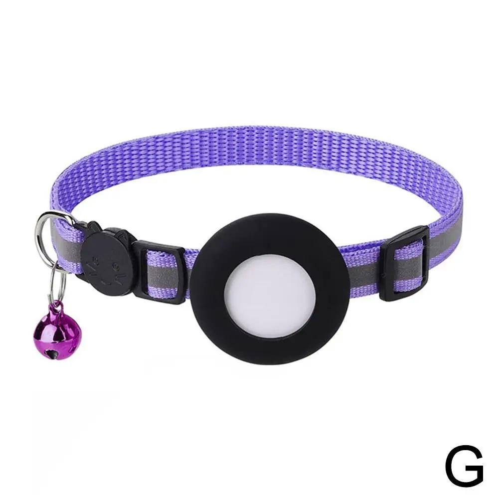 Pet for GPS Holder With Bell Cute Reflective Address Bird Cat Night Footprint Collar Not Include GPS or Other