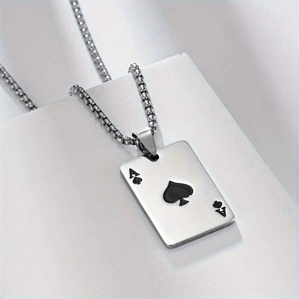 

Черный Красный Кулон-ожерелье Пики Черви для мужчин и женщин - Нержавеющая сталь, Вечерний стиль чёрный