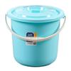 Portable Round Plastic Bucket with Lid - Thickened for Household Use, Storage, Cleaning, and Children's Beach Fun