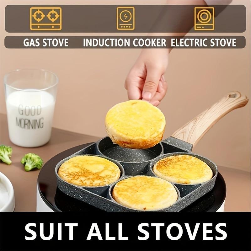 4 Egg Frying Pan, Pancake Omelette Pan,Cooker Pans 4-Cups Non-stick Cookware Divided Egg Cooker,Burger Pan For Breakfast