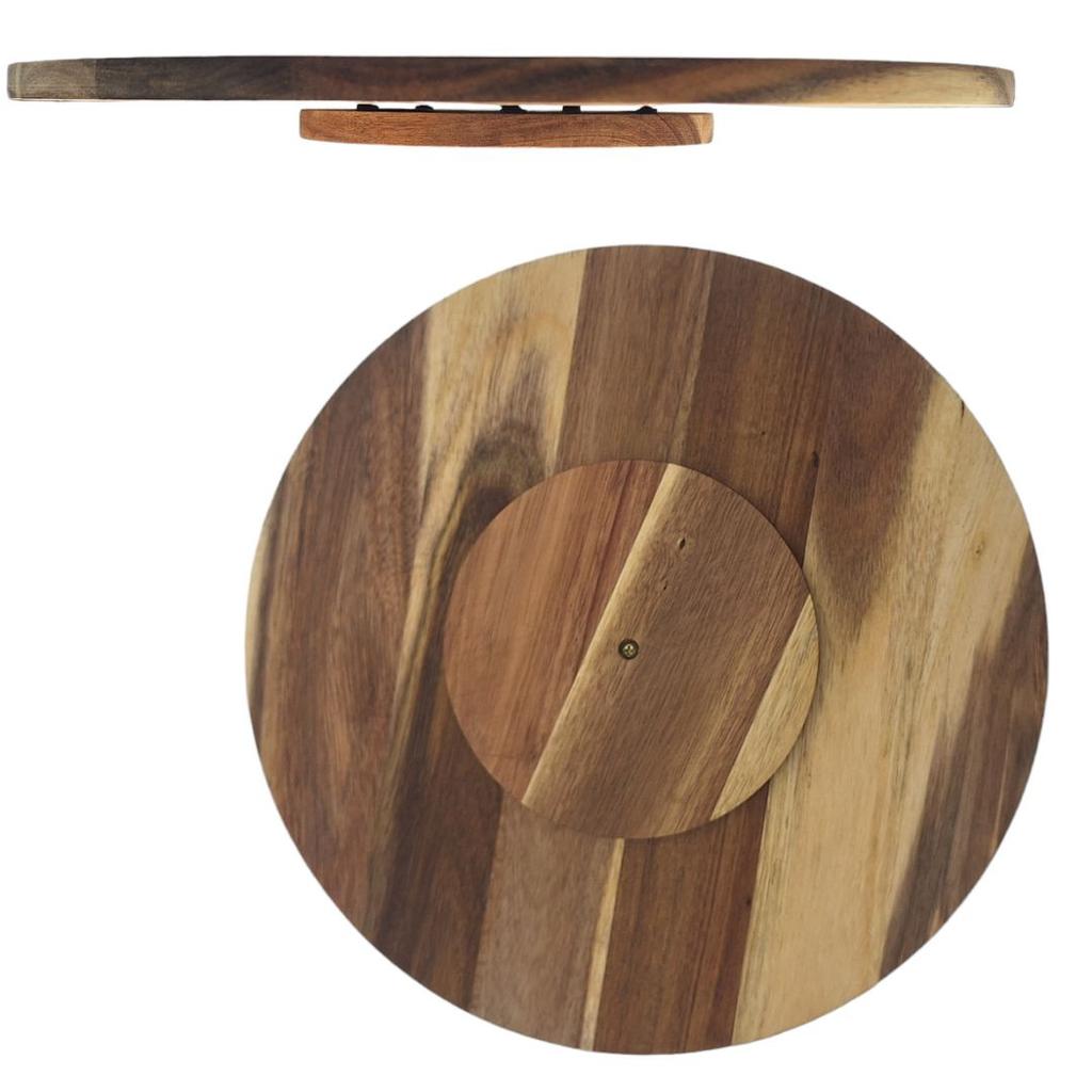 TURNING BOARD 35 Cm WOODEN PIZZA PLATE CHEESE SERVING PLATE