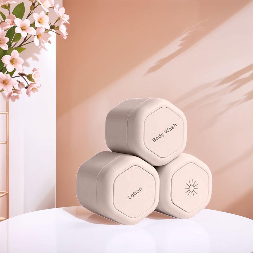 3Pcs/lot Magnetic Travel Container Refillable Bottles Body Care Capsule Portable Cosmetic Dispenser For Travel Empty Containers