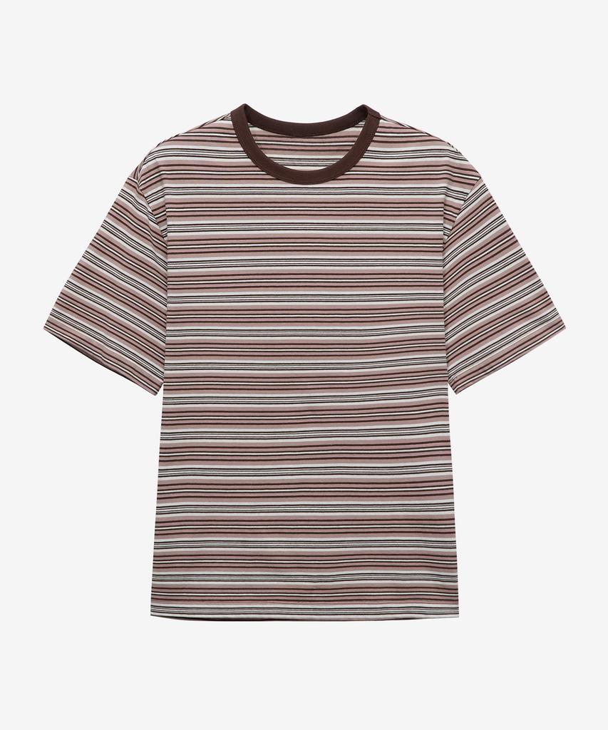 MINDBRIDGE 100% Cotton Multi-Stripe Oversized Short Sleeve T-Shirt - 2 Colors