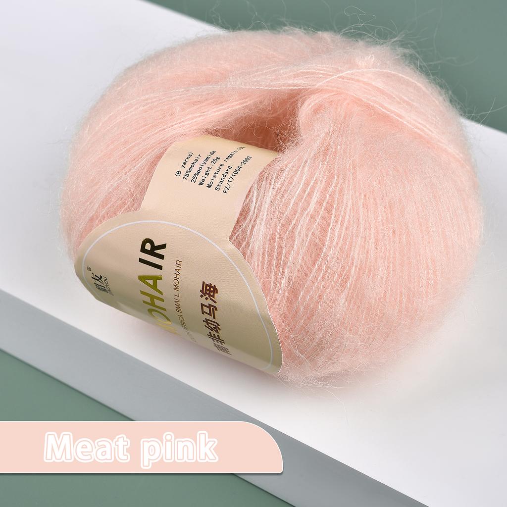 25g/Roll Soft Wool Knitting Cashmere Long Thin Yarn Roll Mohair Yarn DIY Hand Crochet Soft Mohair Cashmere Wool Knitting Yarn