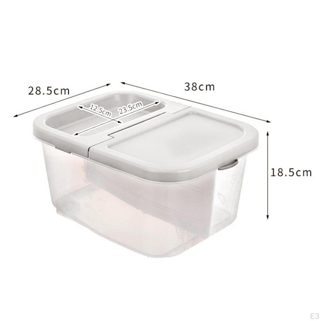 10L Transparent Rice Container Storage Bucket Kitchen Organization Crisper for Dry Food