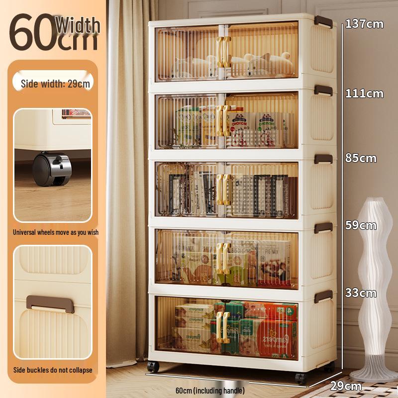 Folding Multi-Layer Plastic Storage & Wardrobe Cabinet for Kids and Households