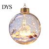 LED Christmas Tree Pendants Glowing Ball Ornaments, 3D Lighted Acrylic Hanging Miniature Scene Ornaments Balls for Mantel Window, Holiday Home