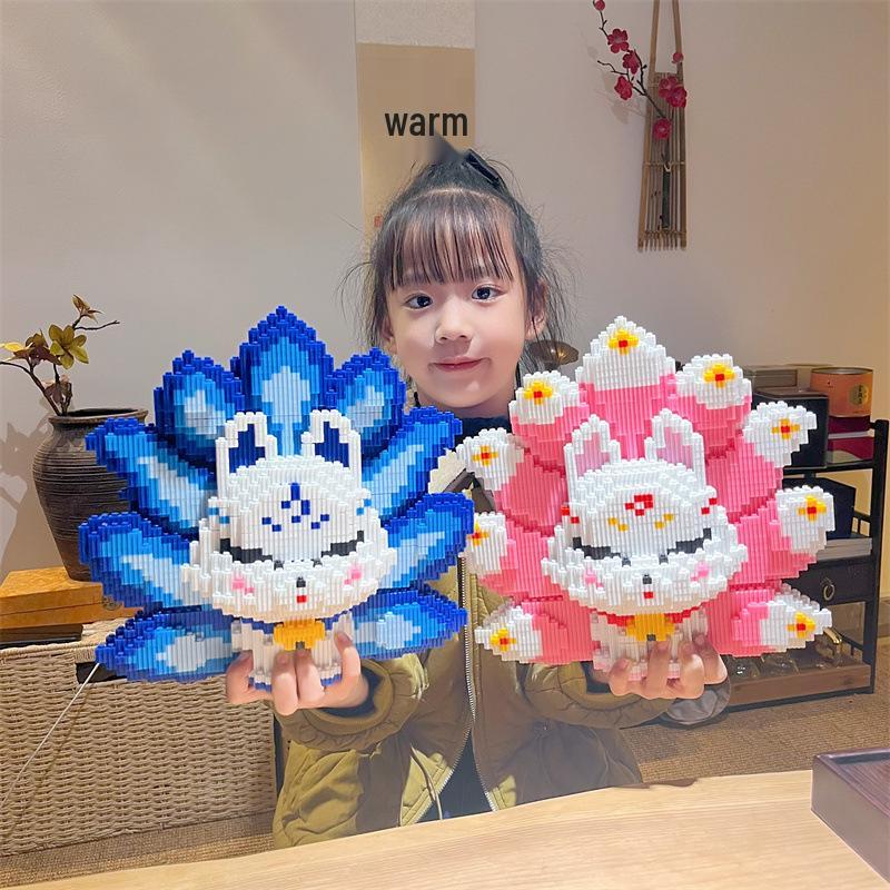 Chao Le Sen Neunschwänziger Fuchs Mädchen Hoher Schwierigkeitsgrad Puzzle DIY Bausteine